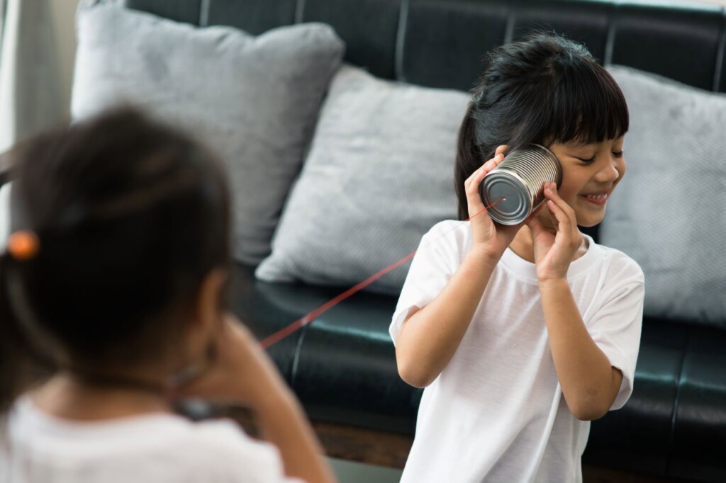 Two girls playing